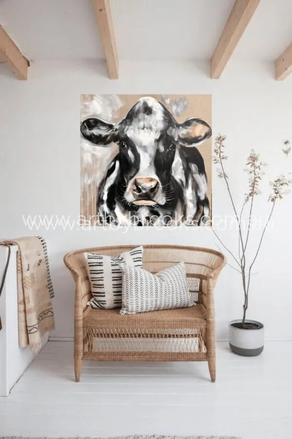 Friesian - Original on Belgian linen 90x90cm