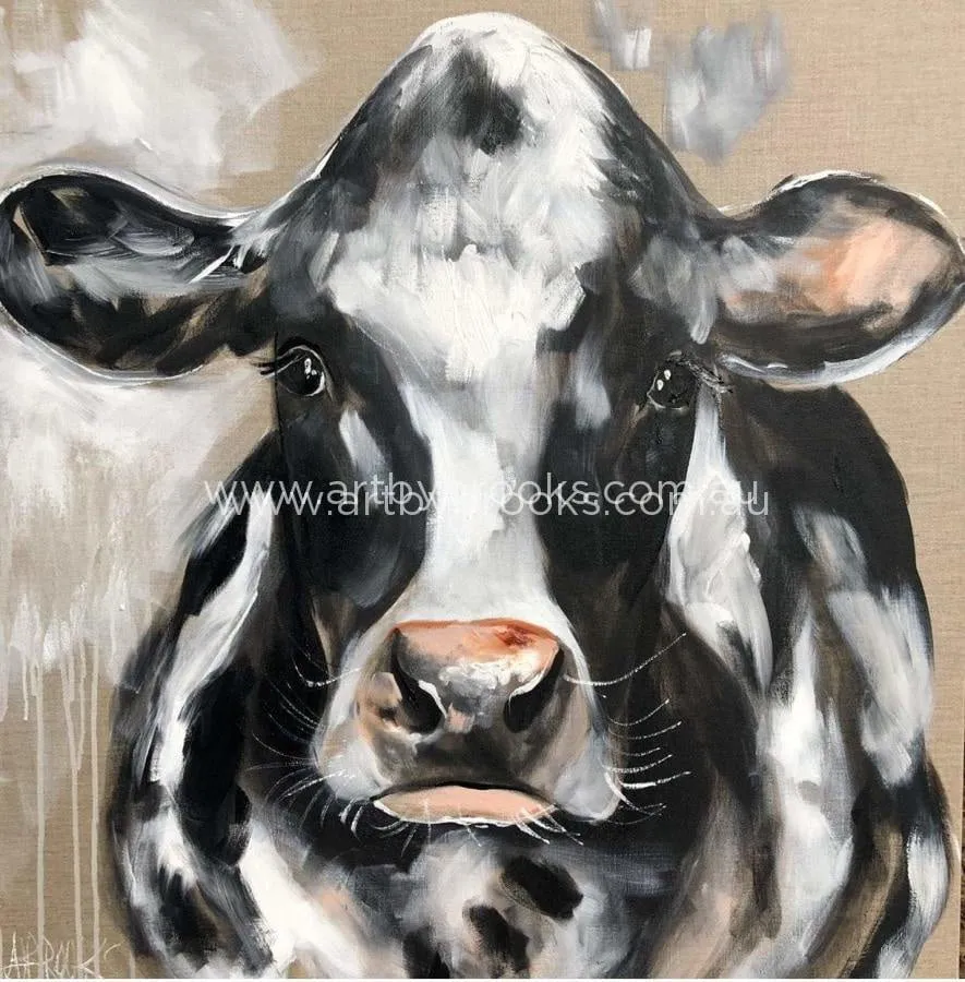 Friesian - Original on Belgian linen 90x90cm