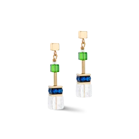 GeoCUBE® Iconic Nature earrings multicolour gold