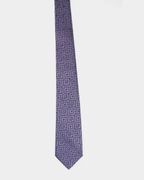 Gianni Versace Squared Purple Silk Tie 1990's