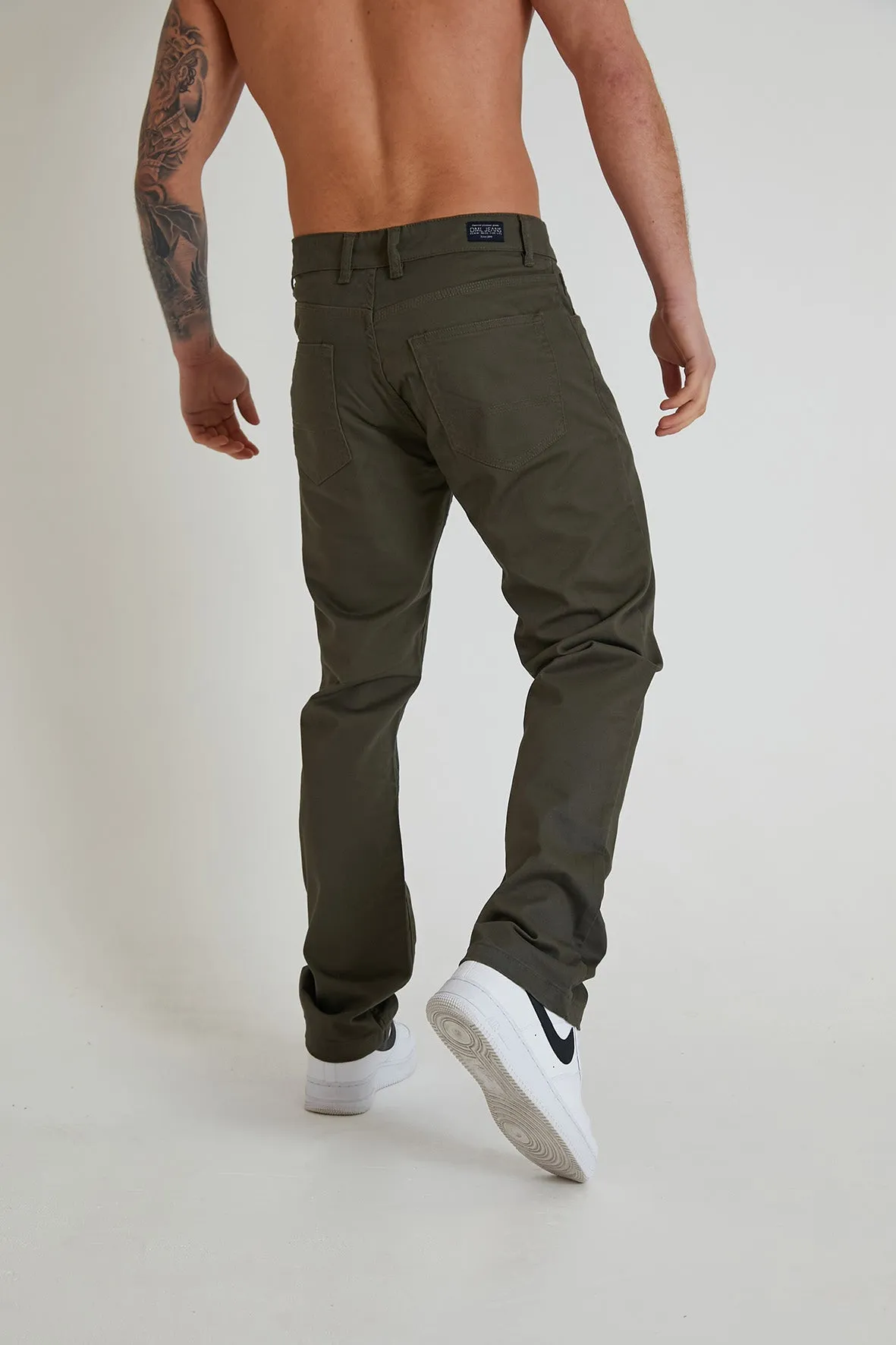 Hawkins 5 pocket chino pant in premium cotton twill - Olive