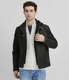 Jason Vintage Hooded Leather Jacket