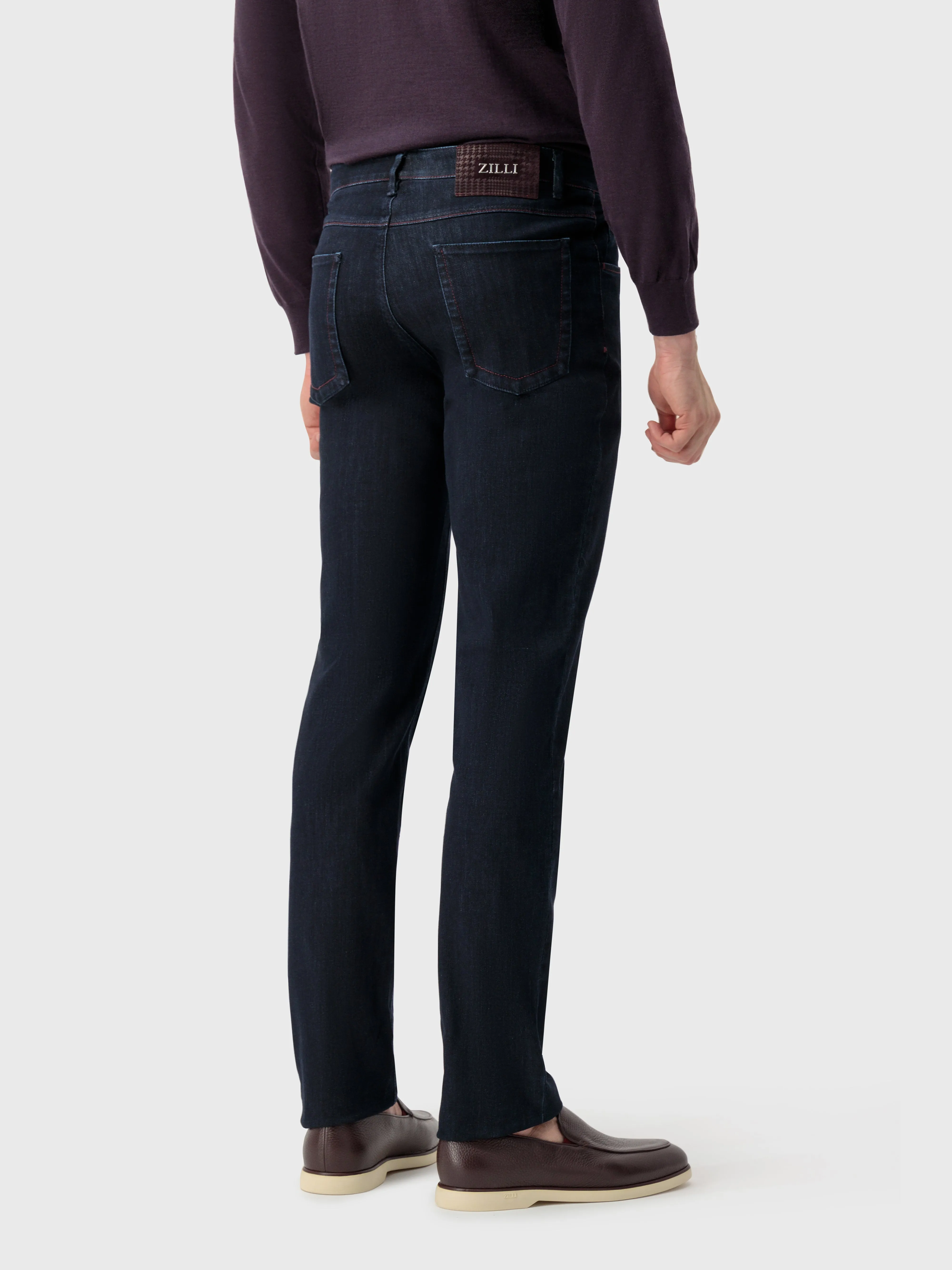 Jeans with Aubergine Patch