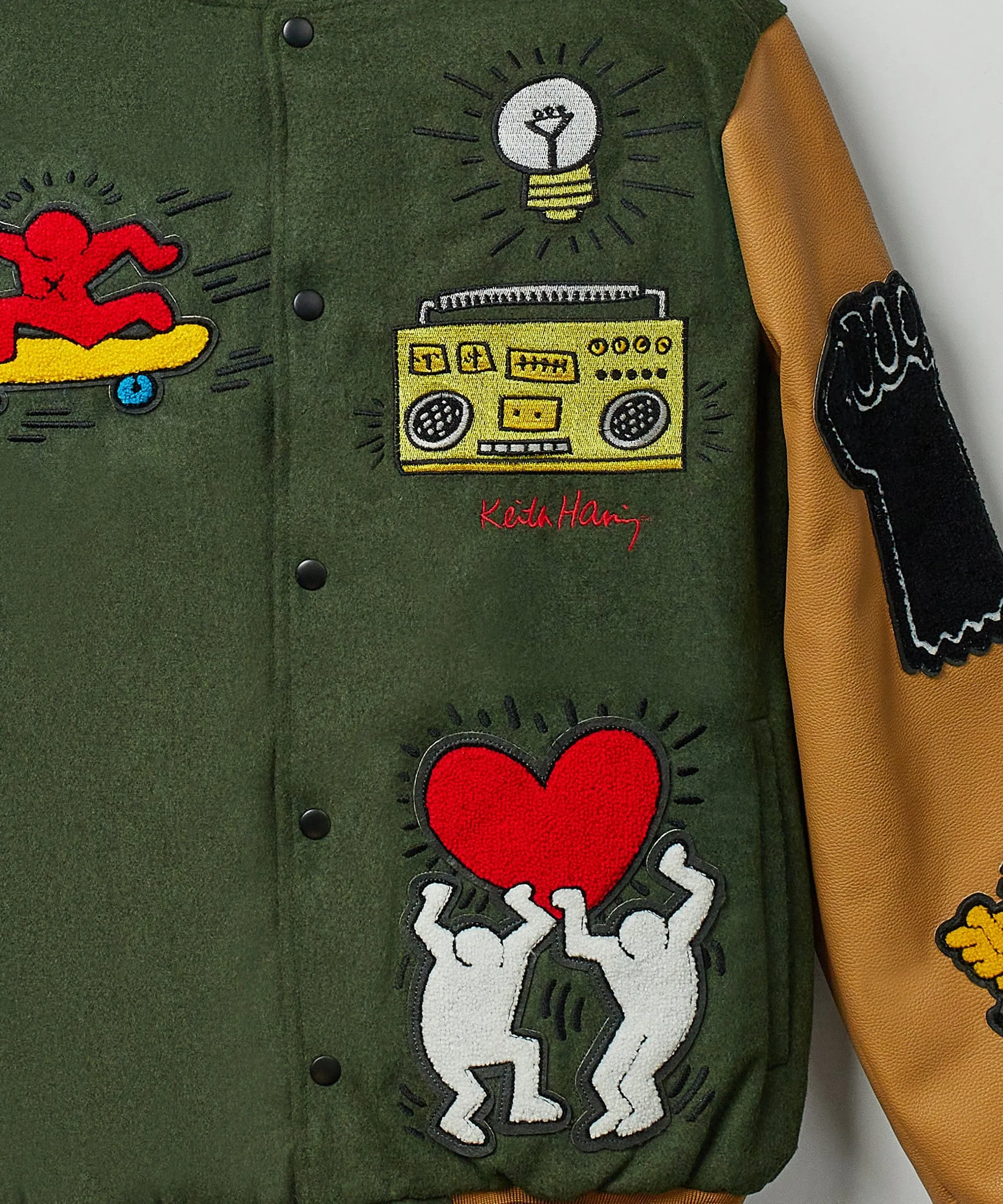 Keith Haring Holding Hands Varsity Jacket