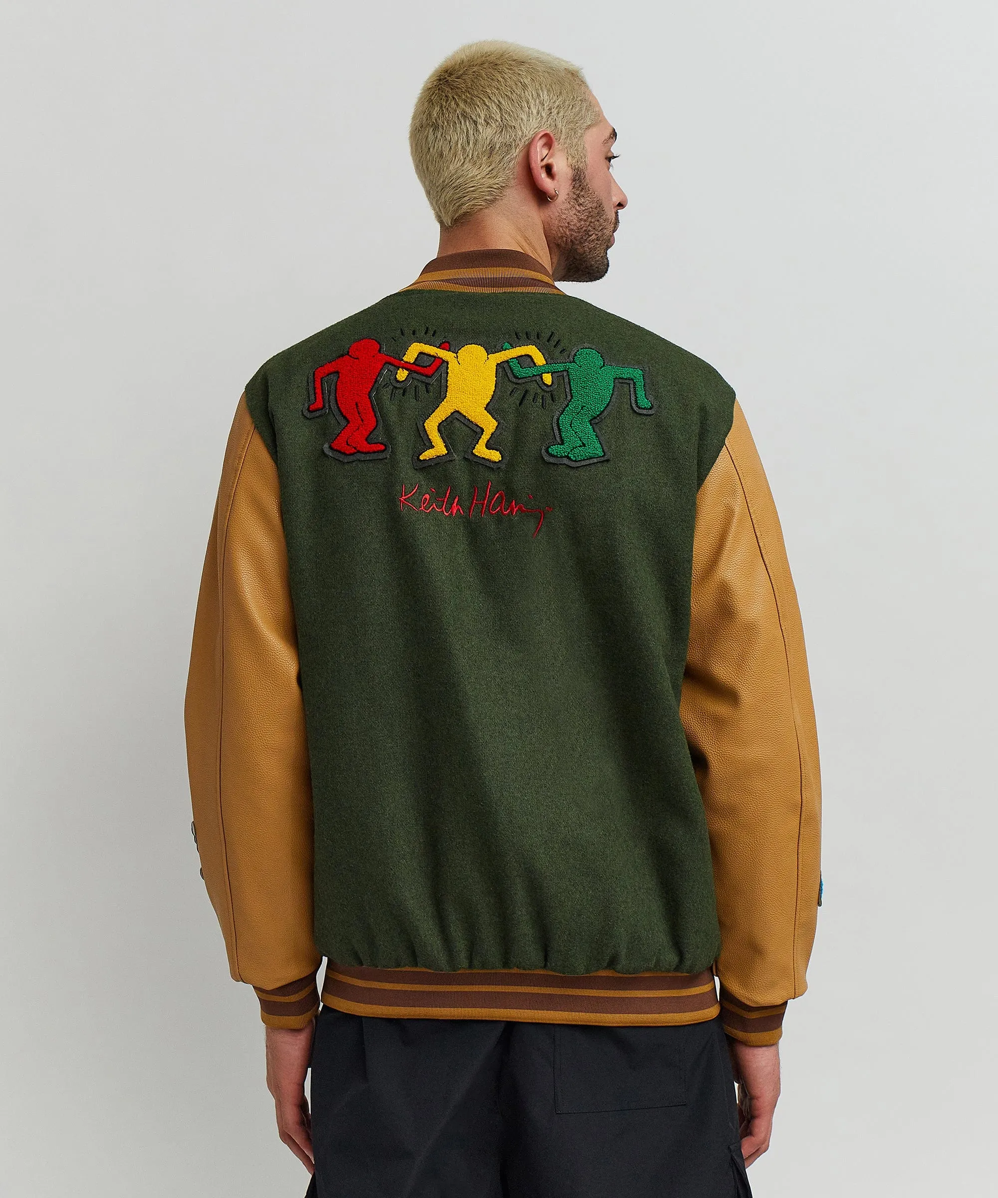 Keith Haring Holding Hands Varsity Jacket