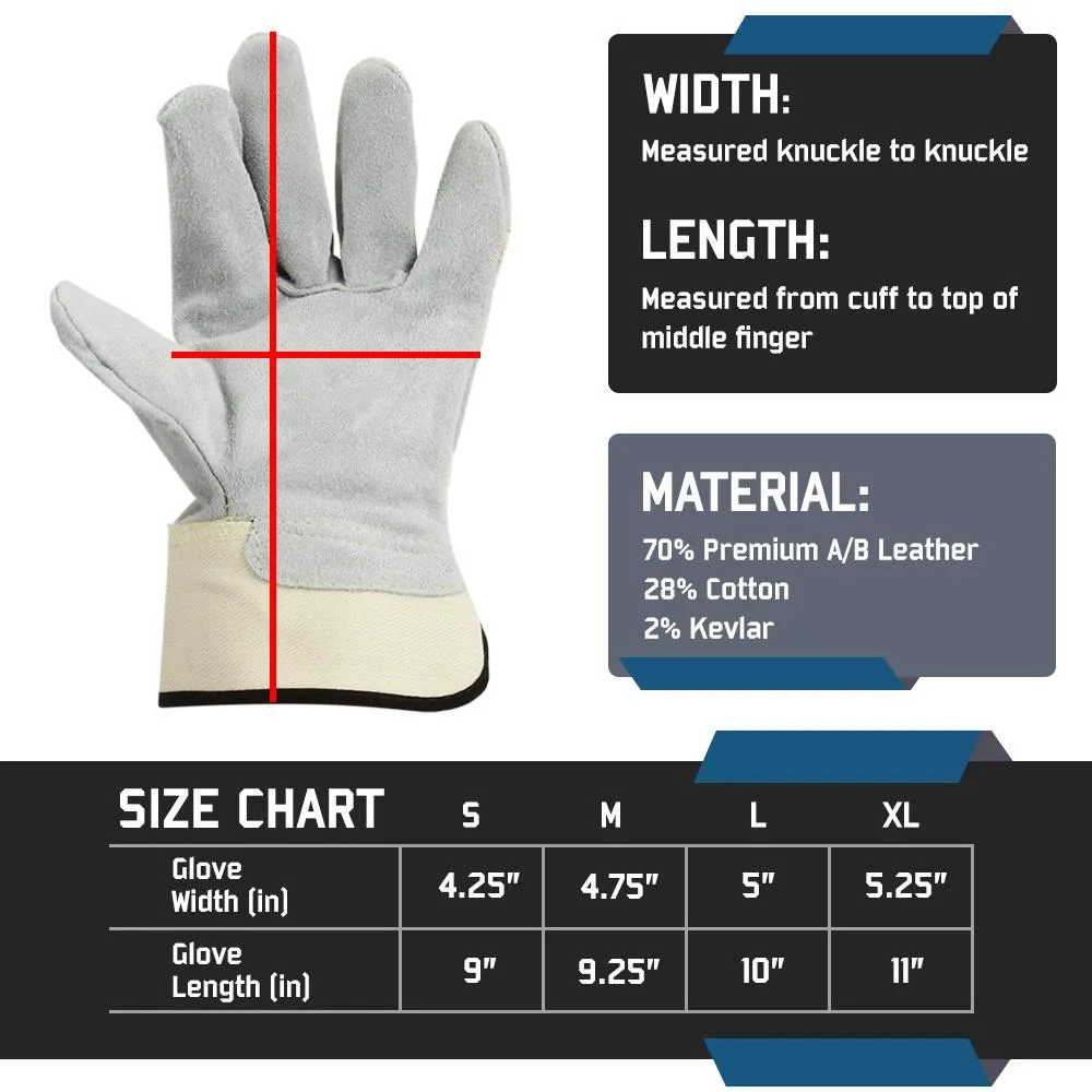 Kevlar-Stitched Short Cuff - Welding Gloves - 12 Pair