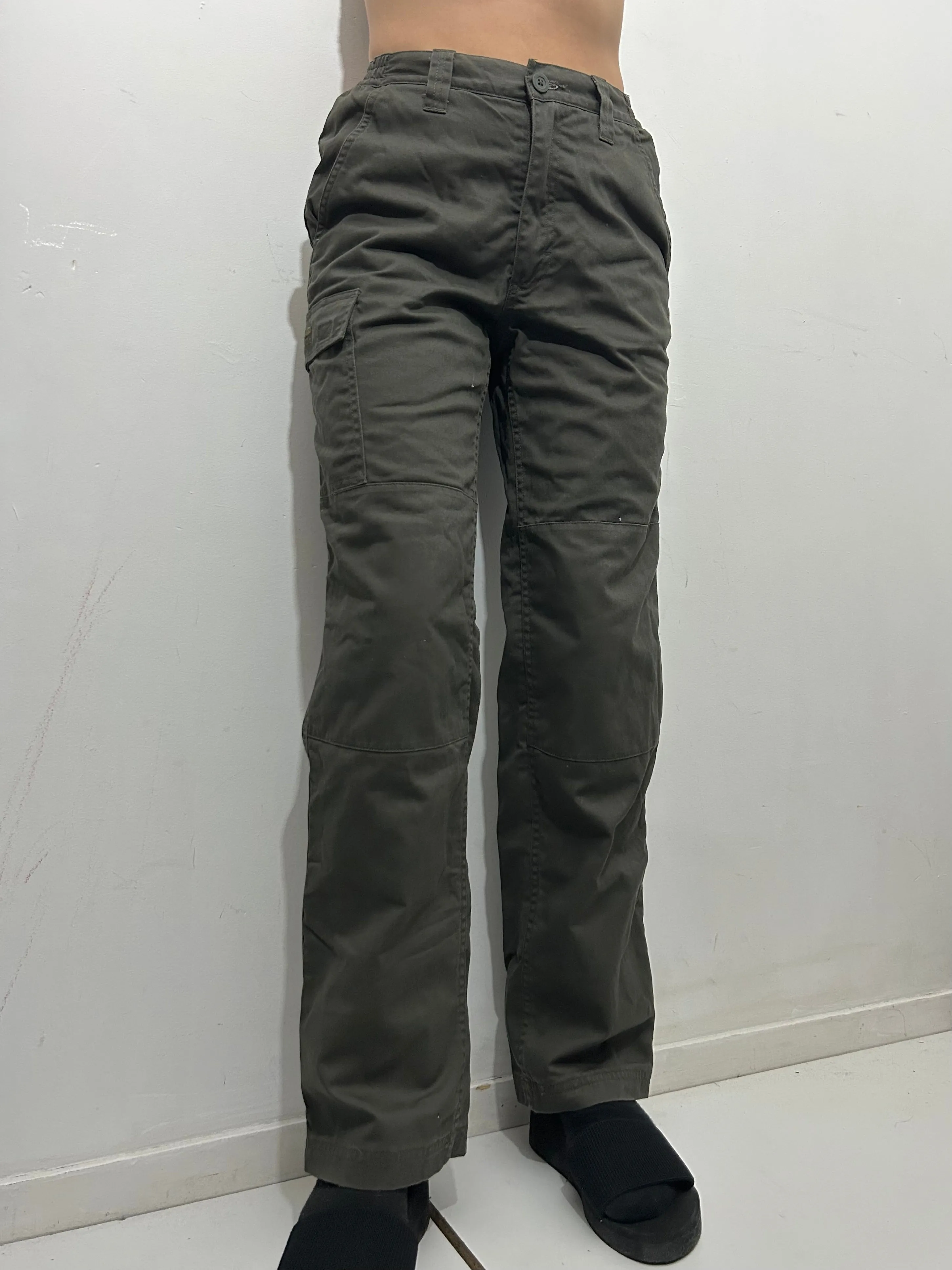 Khaki cargo 90s y2k vintage utility pants (S)