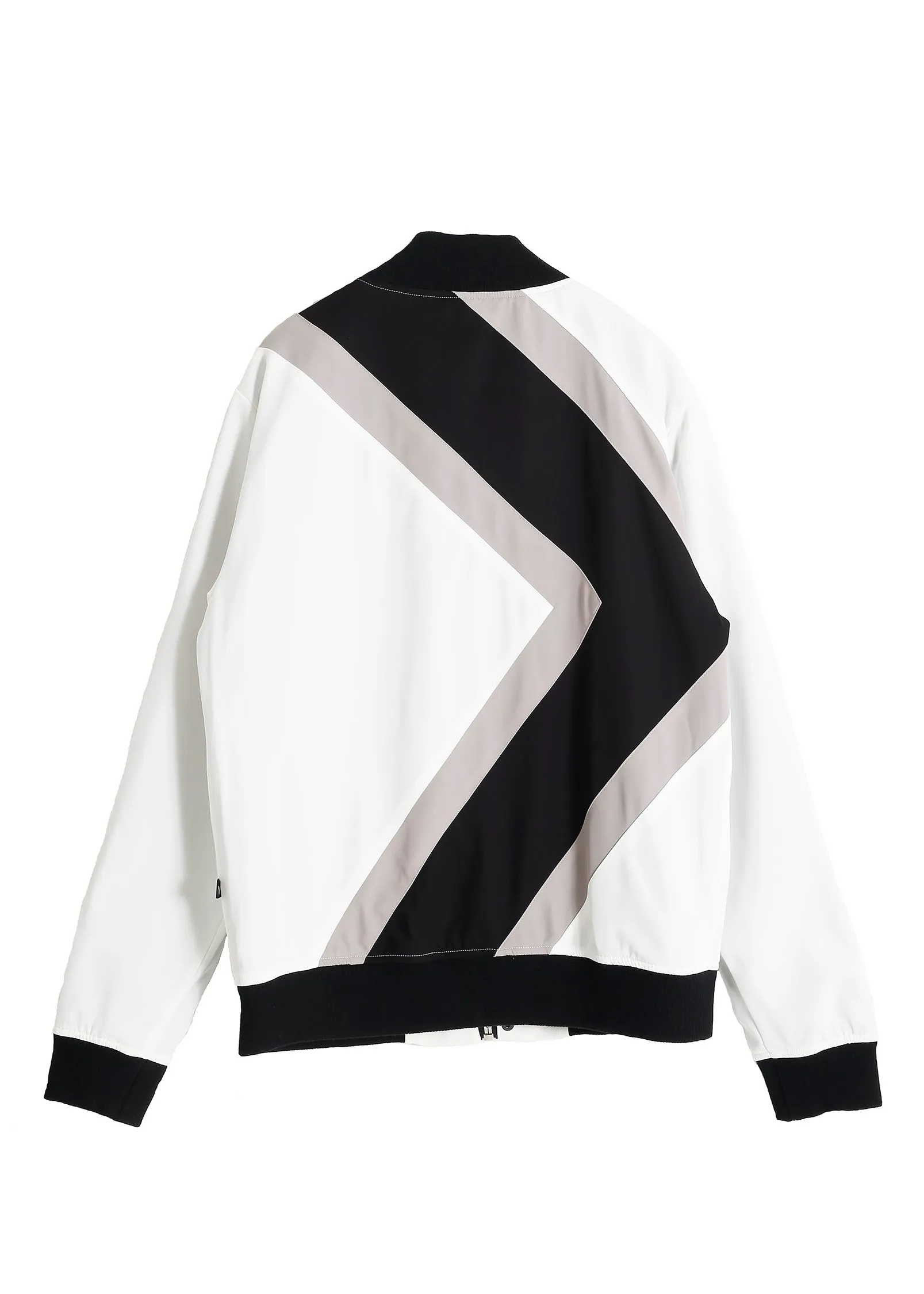 Konus Men's Bomber Jacket With Geometric Panels in White