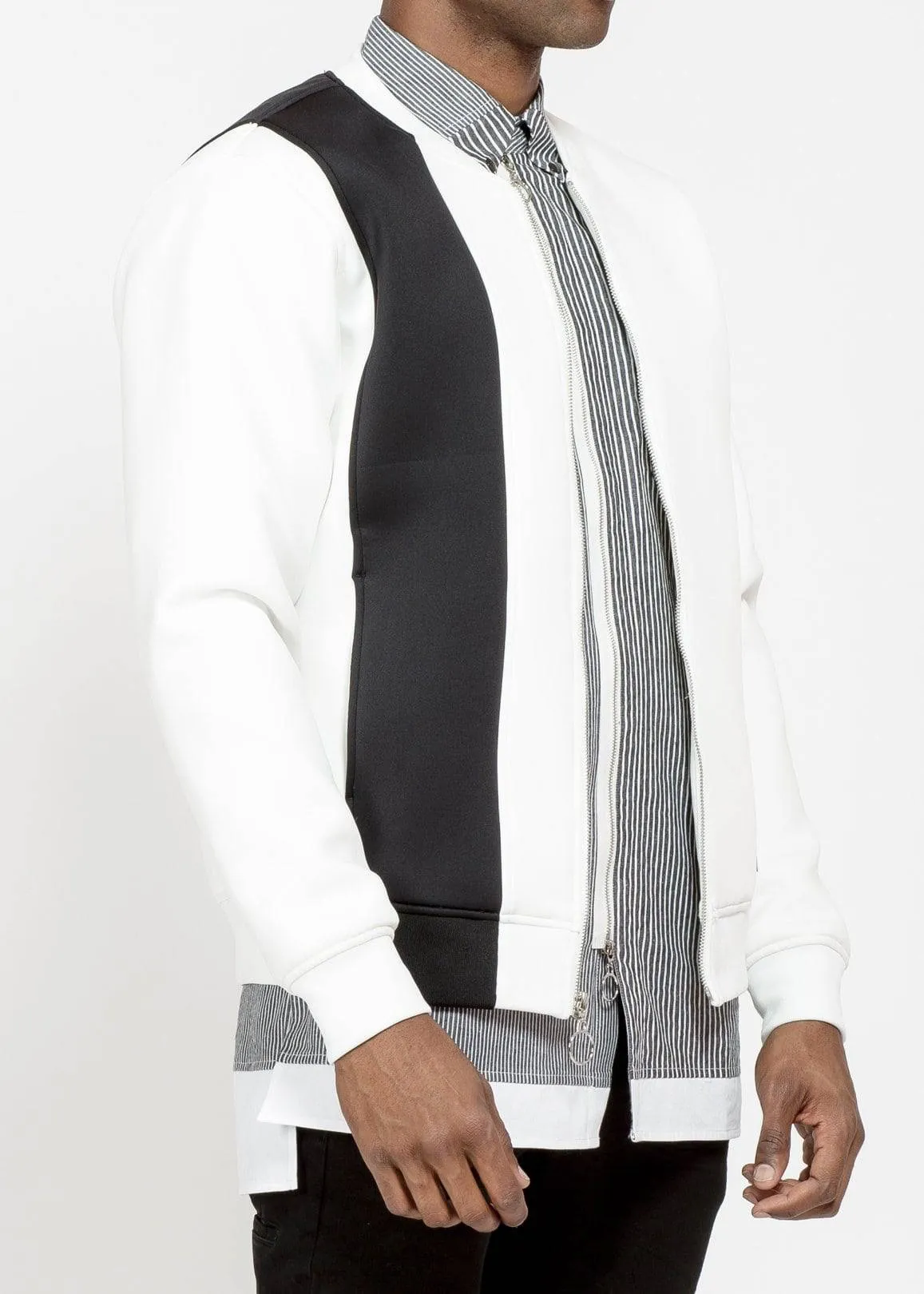 Konus Men's Neoprene Bomber Jacket in White