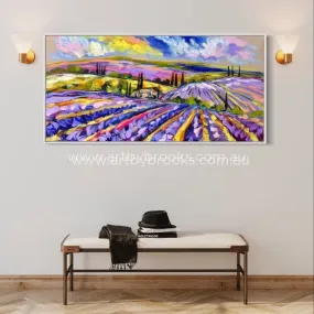 Lavender fields in old Provence - original on canvas 75 x150 cm