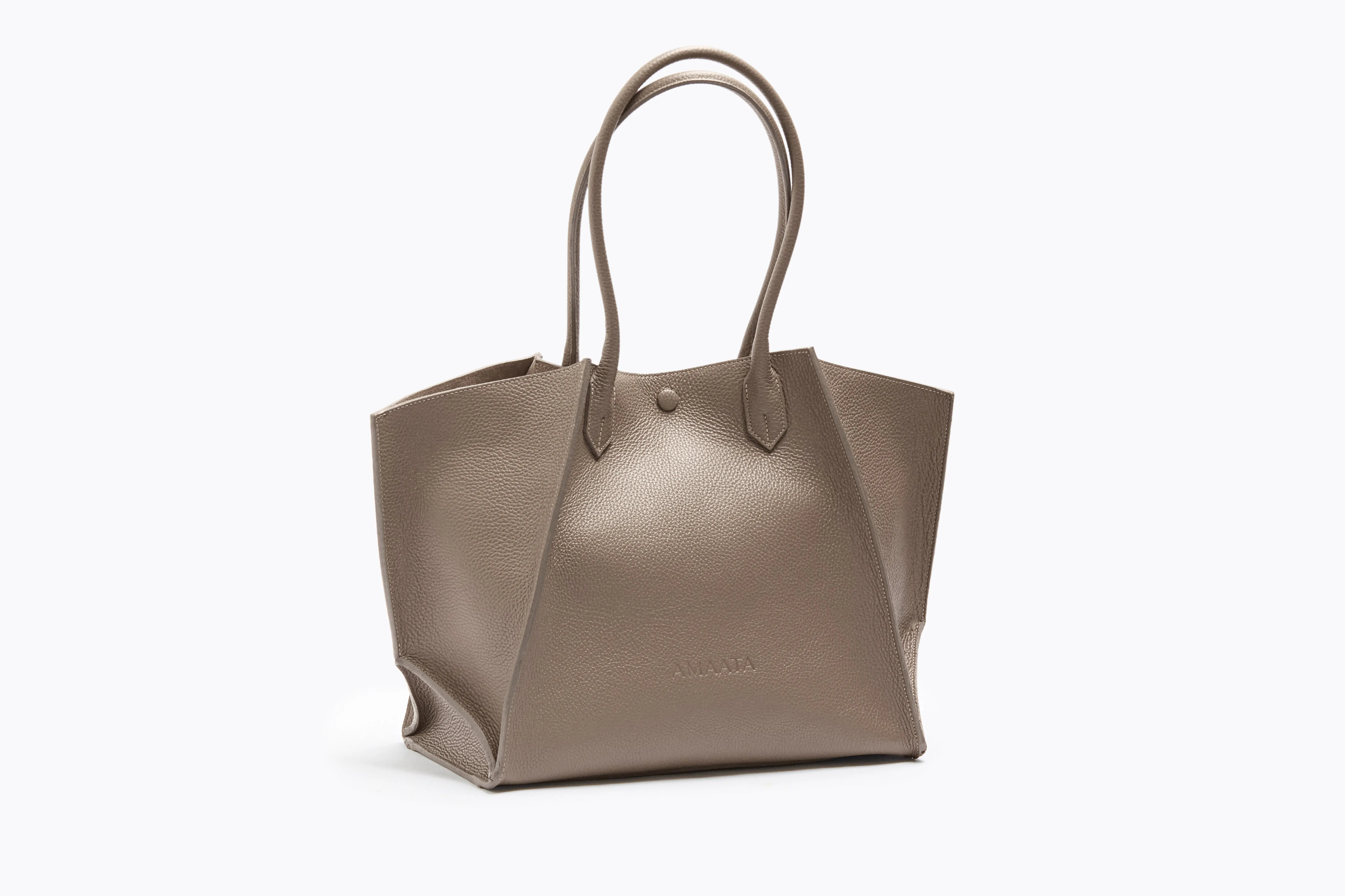 LEATHER BAG "AMAATA SIX" IN TAUPE