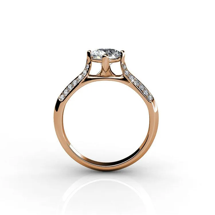 Leona "Fate" 18k Rose Gold Swarovski Ring - Final Sale