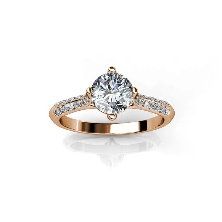 Leona "Fate" 18k Rose Gold Swarovski Ring - Final Sale