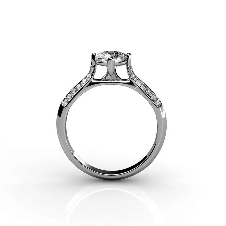 Leona "Fate" 18k White Gold Swarovski Ring - Final Sale