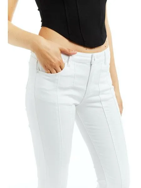 Mid Rise Seamed Flare Jeans