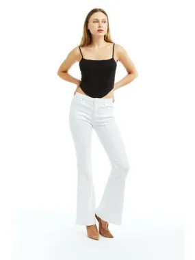 Mid Rise Seamed Flare Jeans