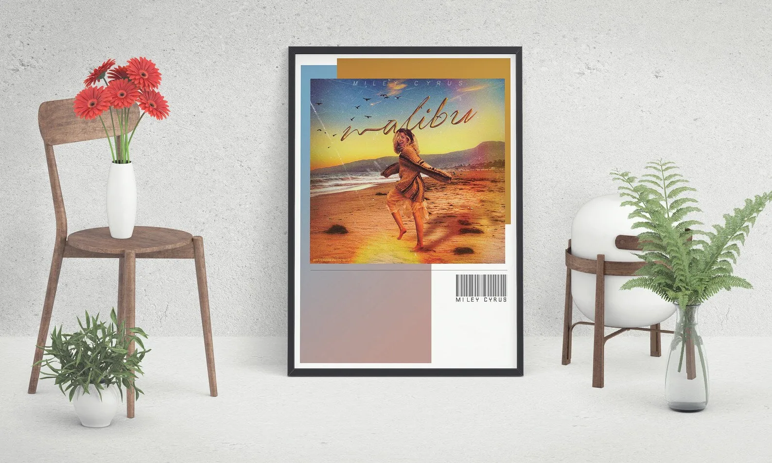 Miley Cyrus Art, Malibu Poster, Younger Now Album, Custom Music Print, Music Poster, Custom Poster, Home Decor, Wall Hangings, Miley Canvas