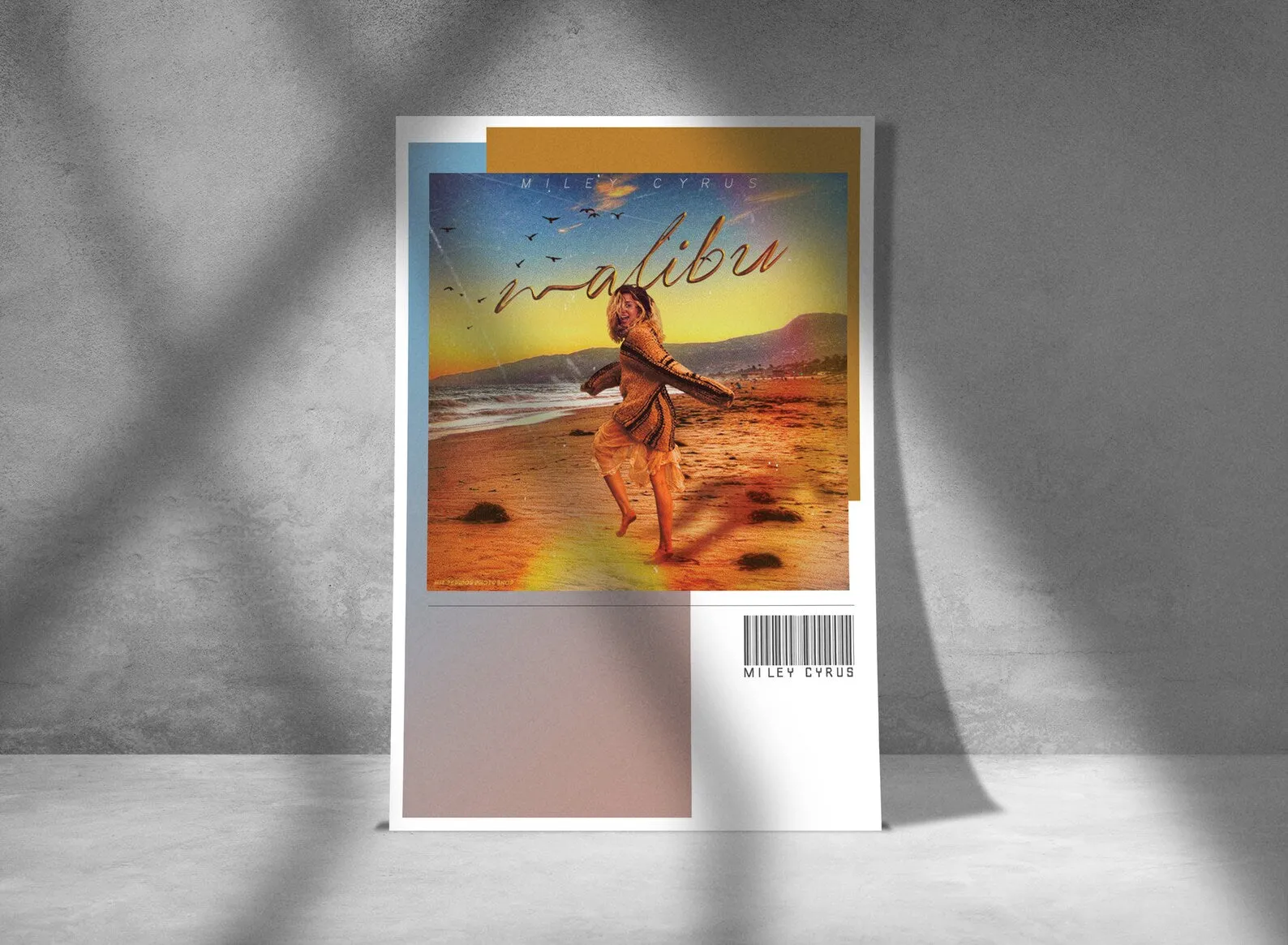 Miley Cyrus Art, Malibu Poster, Younger Now Album, Custom Music Print, Music Poster, Custom Poster, Home Decor, Wall Hangings, Miley Canvas