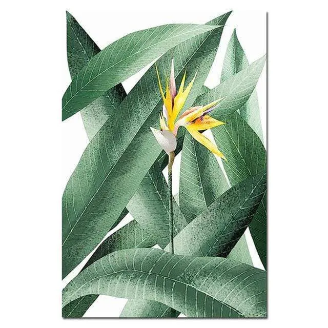 Nordic Flower Leaf Canvas Poster