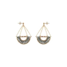 Olakira Half Moon Earrings - SHINY GRAPHITE/GOLD