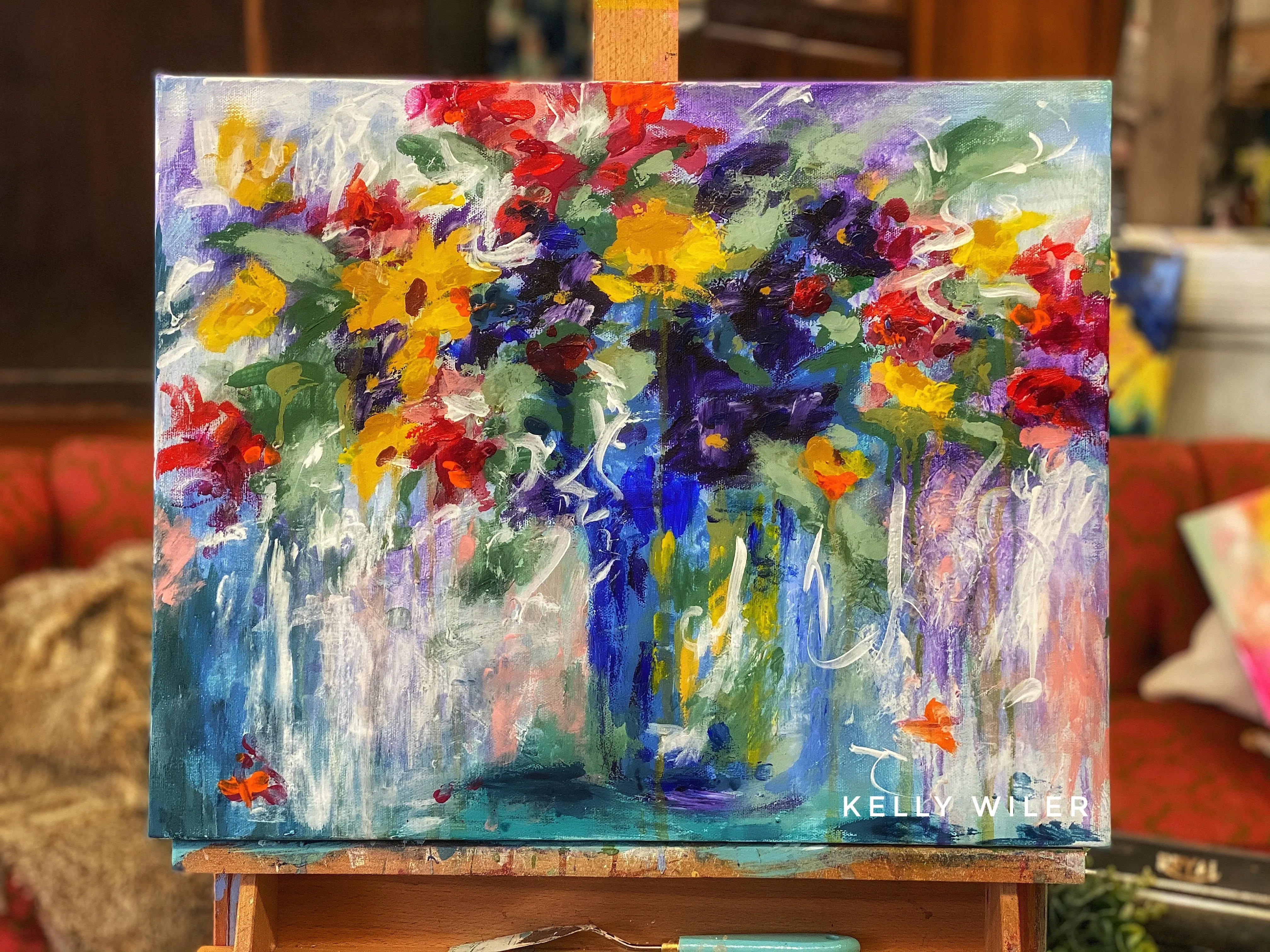 Original Art “Violet loves Pansies”