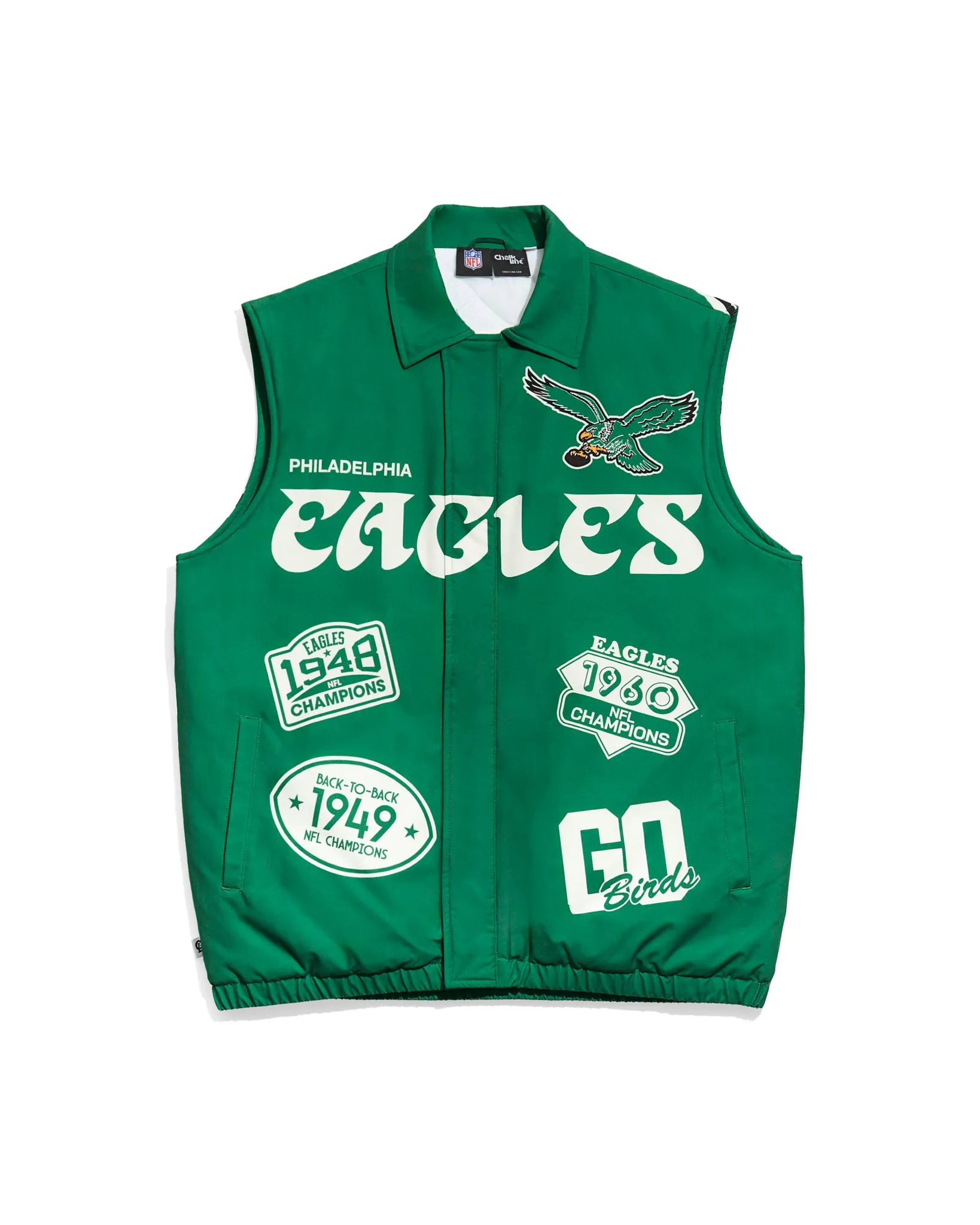 Philadelphia Eagles Kelly Green Big Logo Puffer Vest