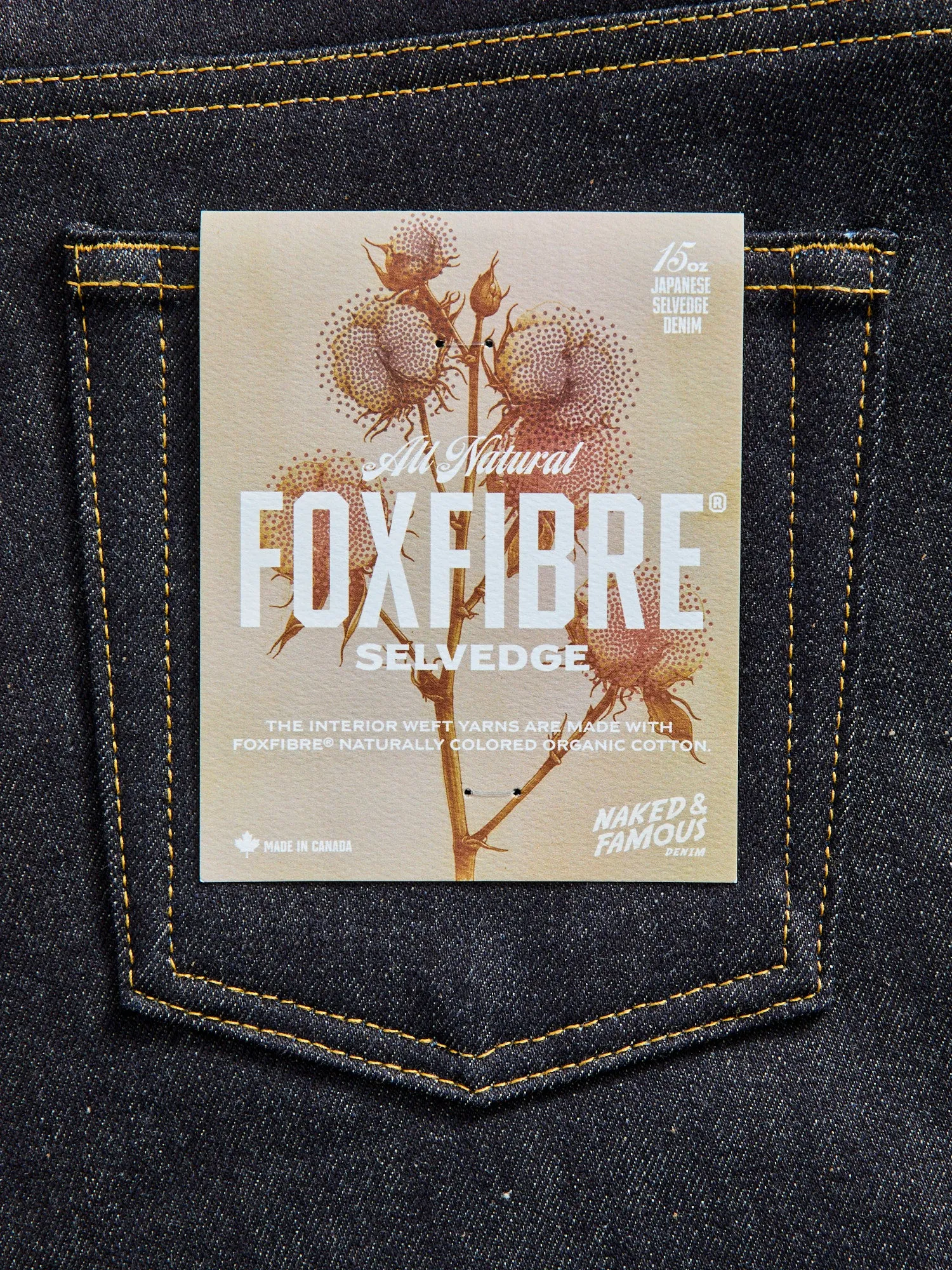 "All Natural Foxfibre" 15oz Selvedge Denim - Weird Guy Fit