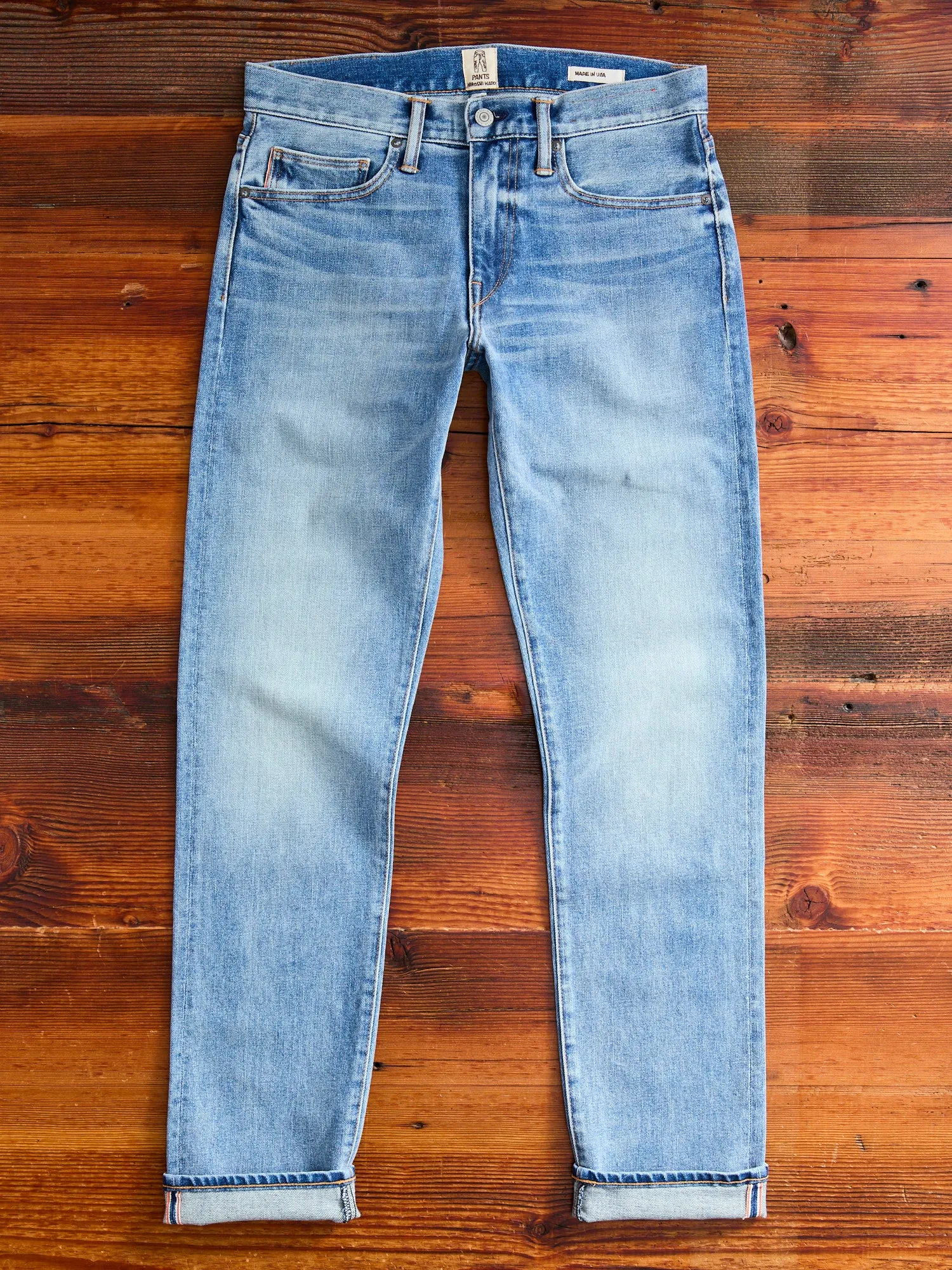 "Keith" 14oz Washed Indigo Stretch Selvedge Denim - Pen Slim