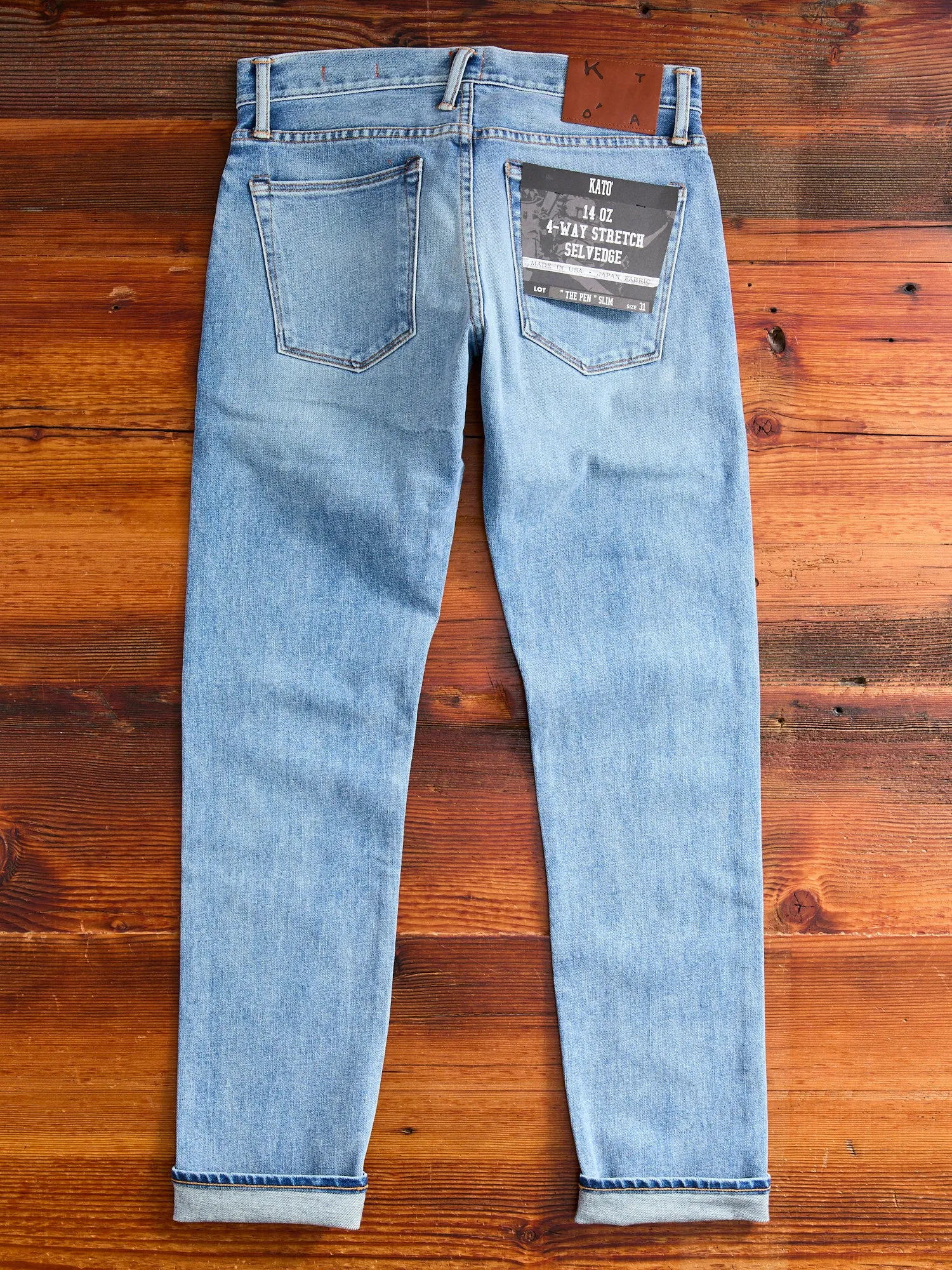 "Keith" 14oz Washed Indigo Stretch Selvedge Denim - Pen Slim