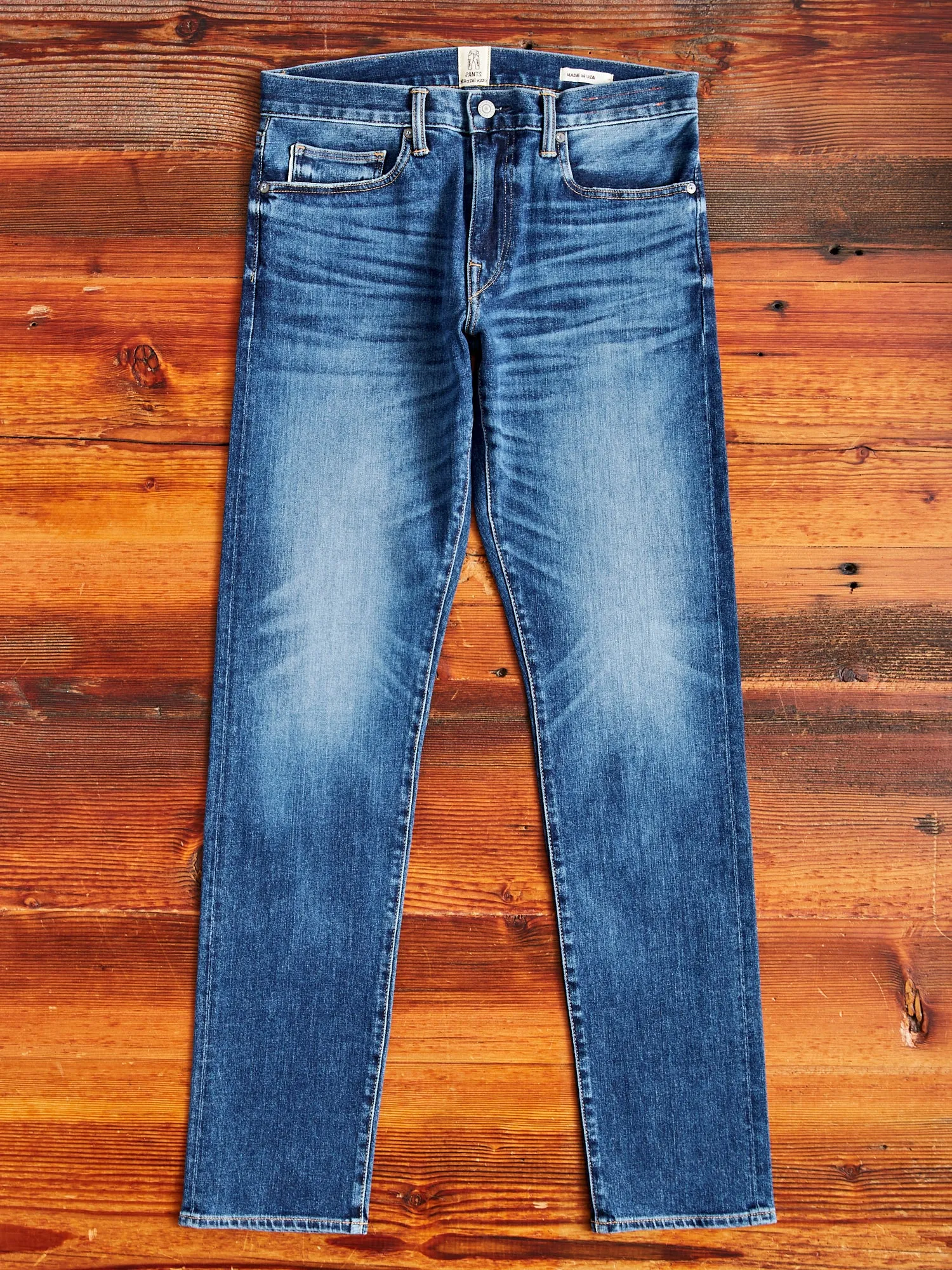 "Neil" 10.5oz Indigo Washed Stretch Selvedge Denim - Pen Slim