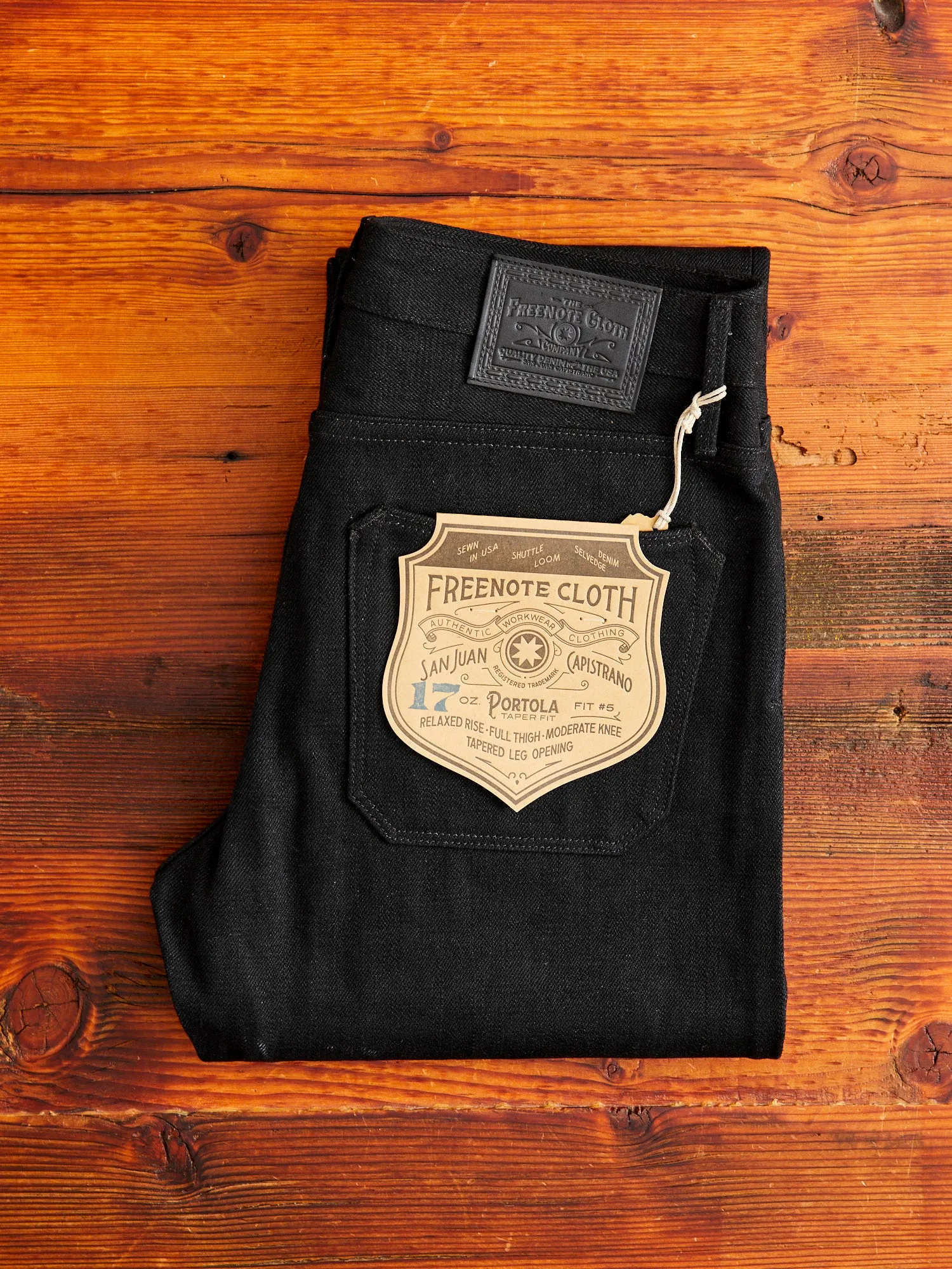 "Portola" 17oz Black Slub Selvedge Denim - Tapered Fit