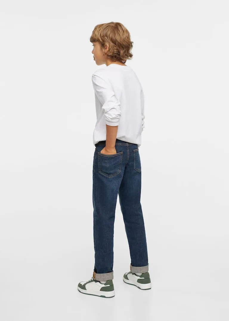 Regular jeans with turn-up hem