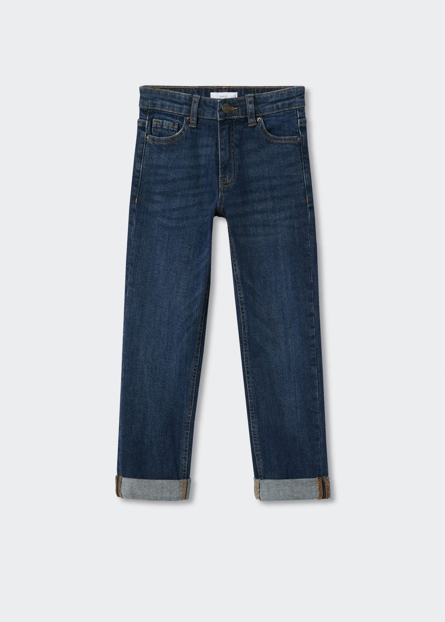 Regular jeans with turn-up hem