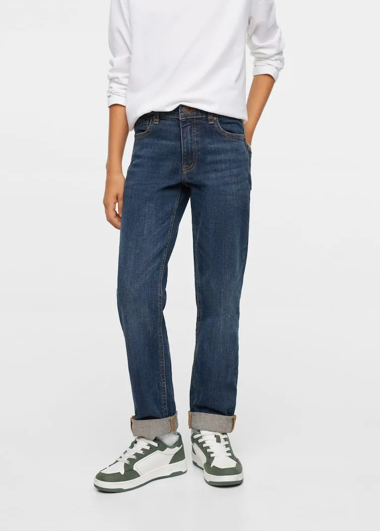 Regular jeans with turn-up hem