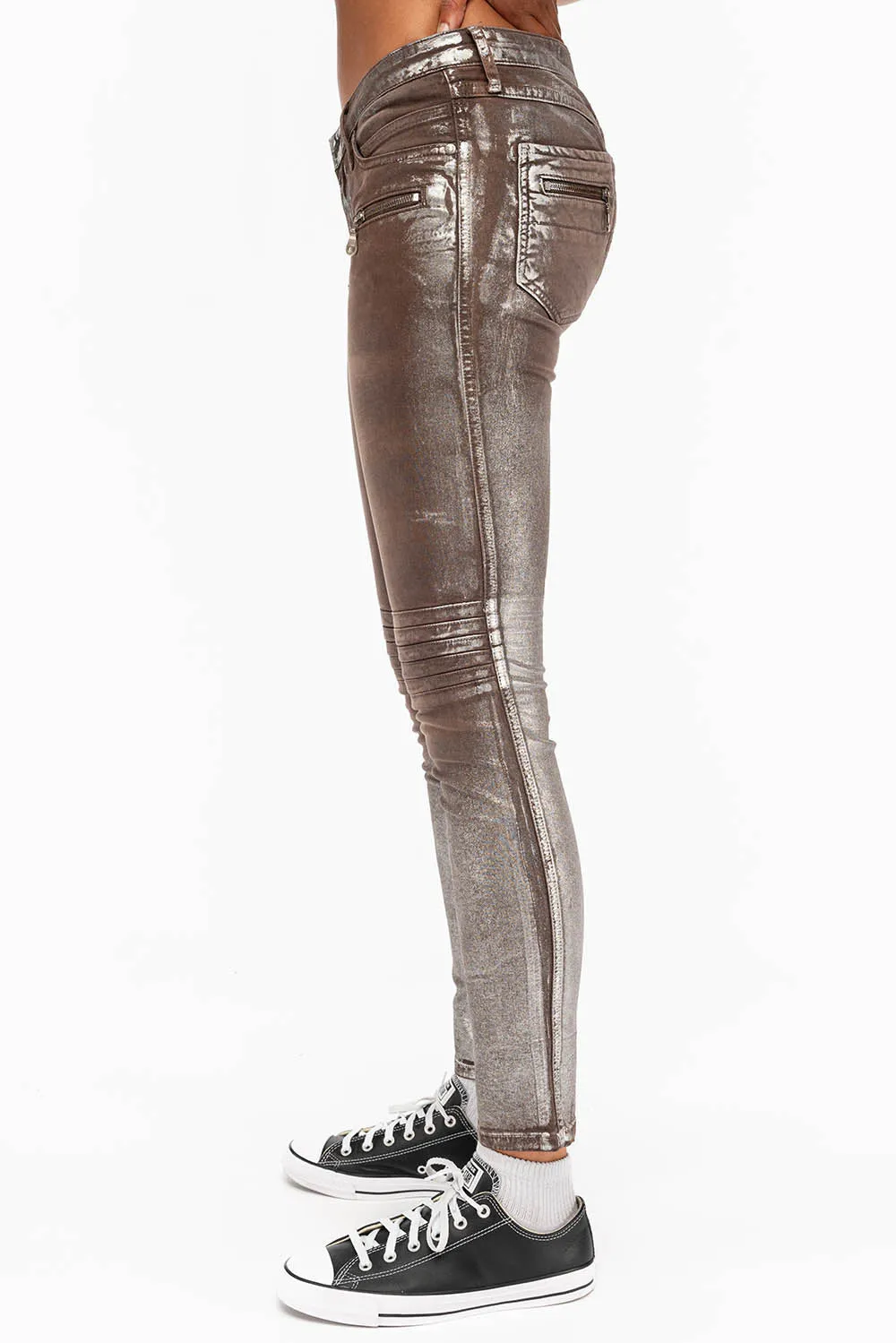 ROBIN'S BIKER WOMENS JEANS IN TOFFE LISA SILVER