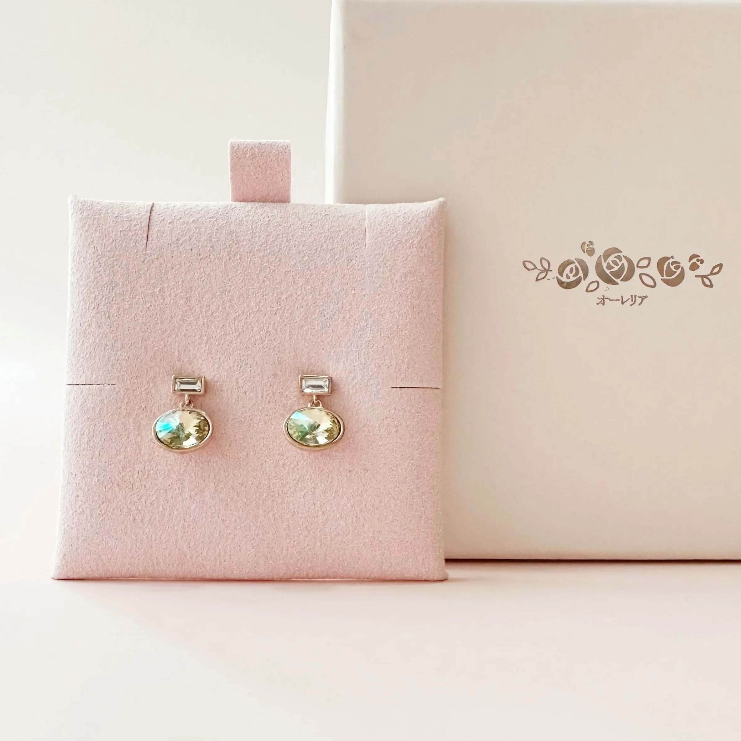 Rose Gold Green Heartwarming Hug Earrings