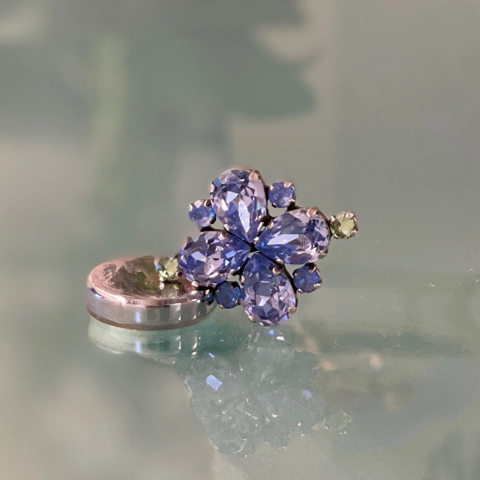 Starflower Crystal Stock Pin - Tanzanite & Ocean Delight