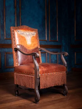 Stitched Longhorn Leather Chair