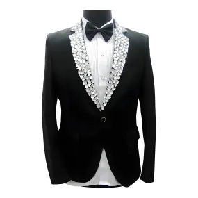 The Byron Rhinestone Lapel Blazer Suit Jacket