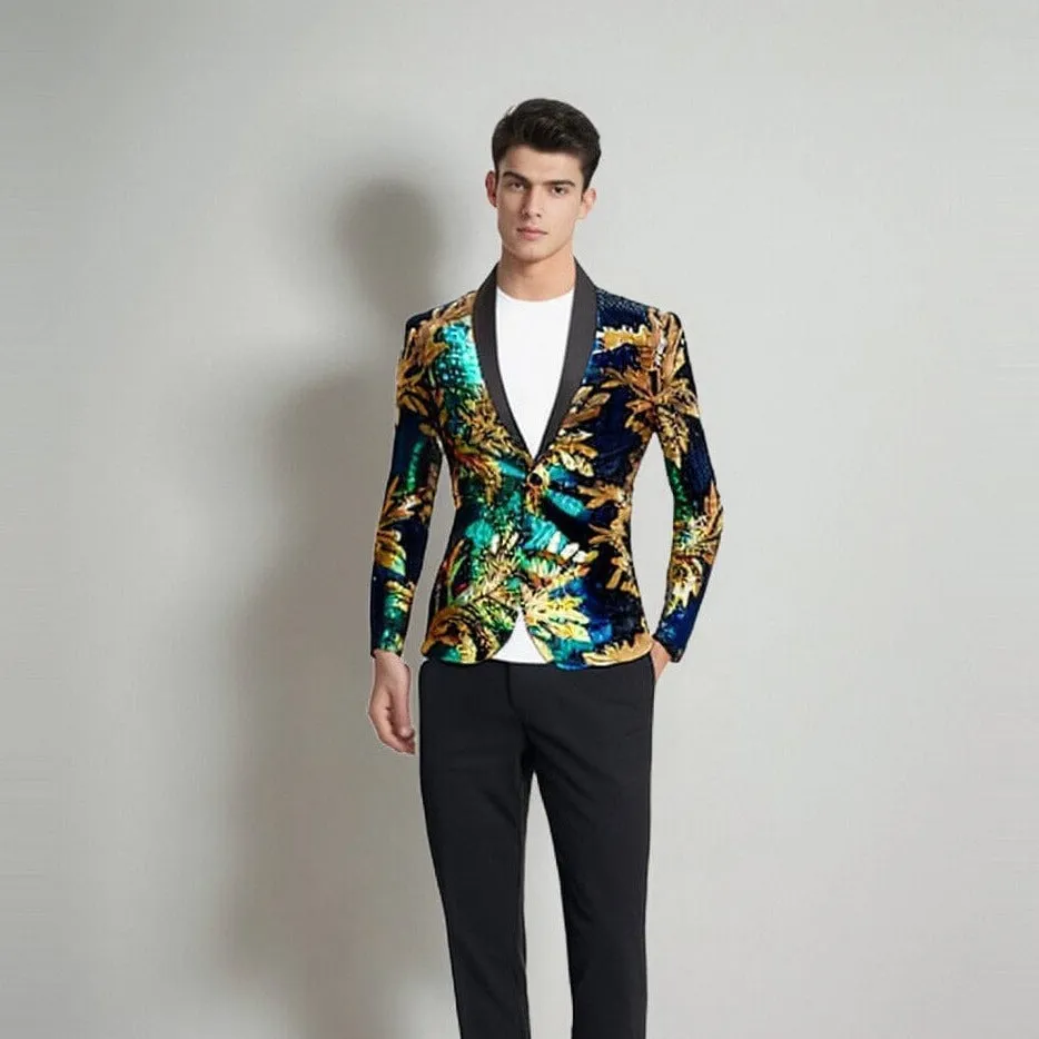 The Remy Sequin Slim Fit Blazer Suit Jacket