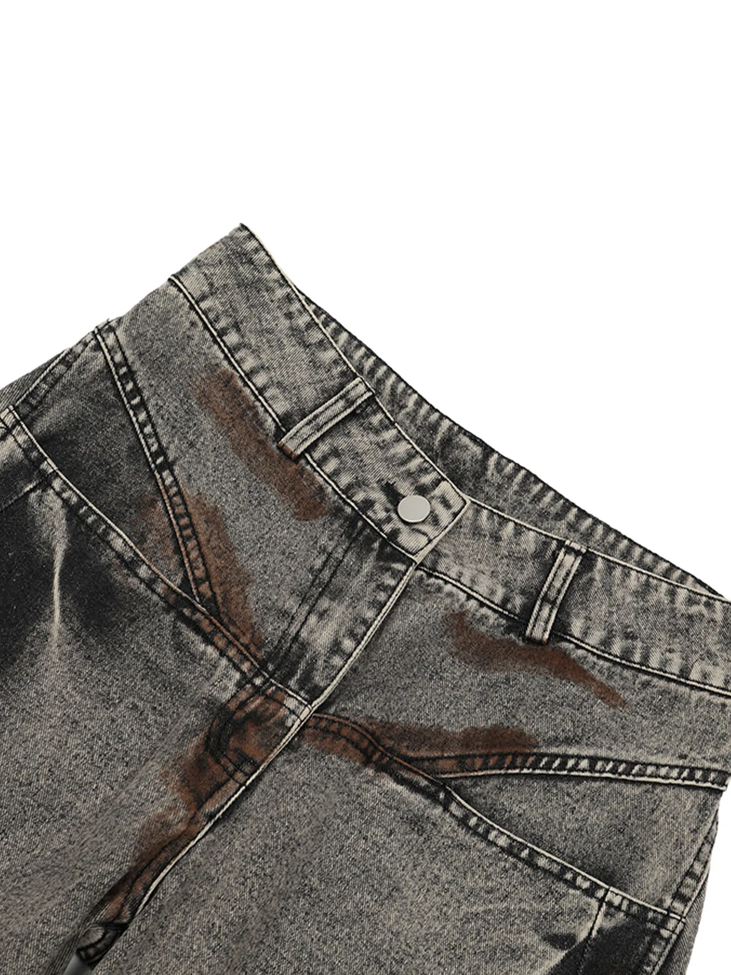 Thesupermade American Street Style Washed Distressed Jeans