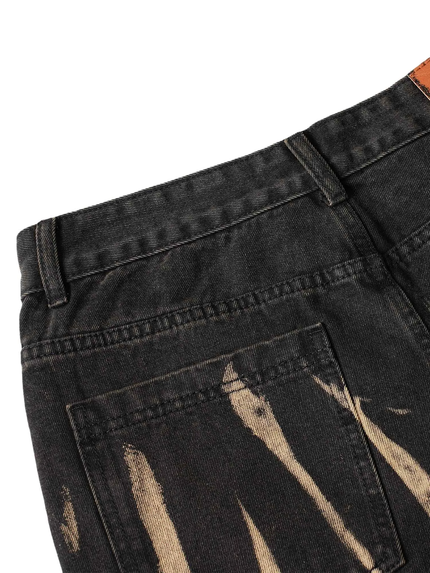 High Street Hip Hop Themed Hand-Painted Spray-Painted Denim Jeans