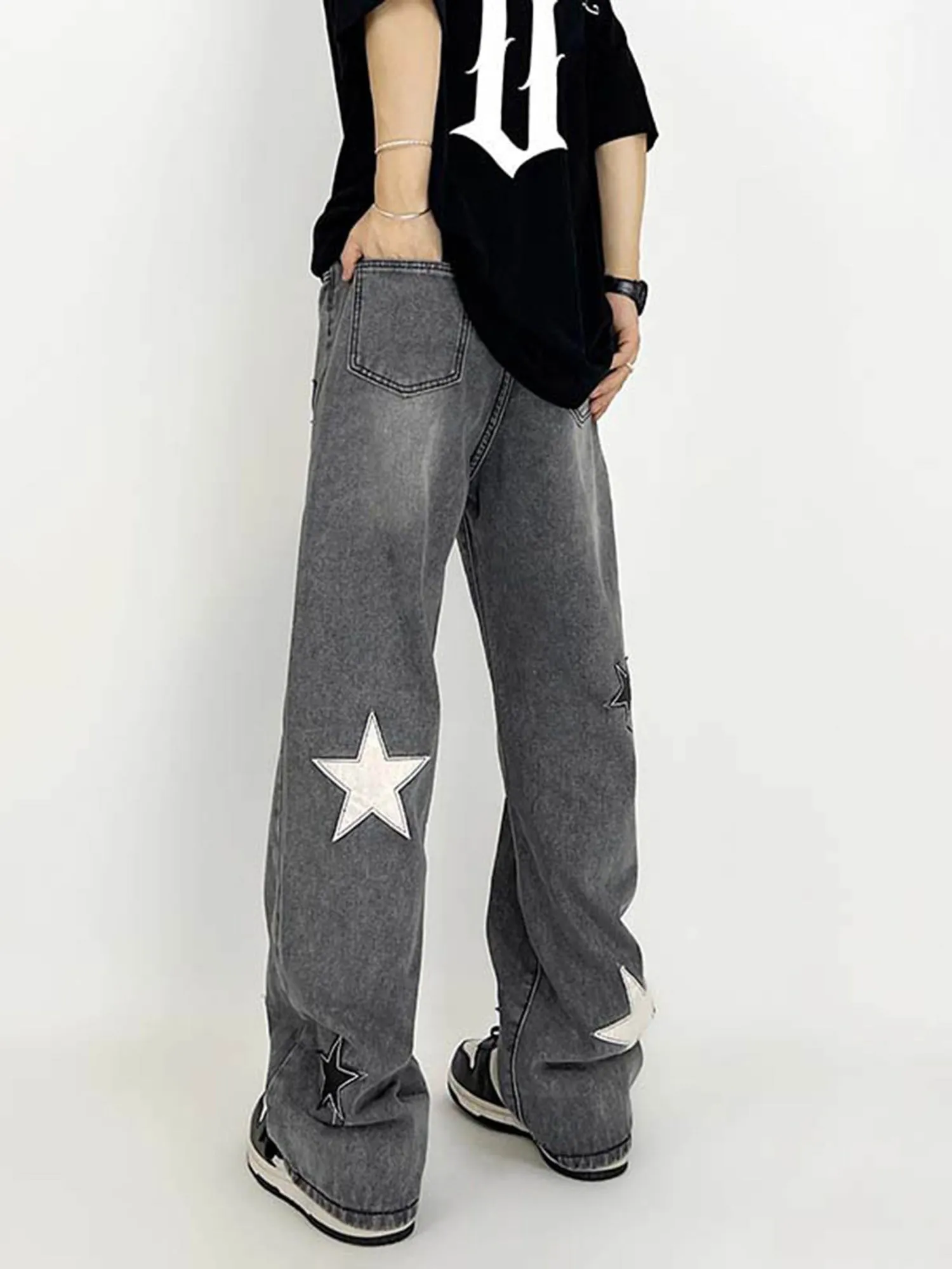 Thesupermade Star Patch Embroidery Jeans