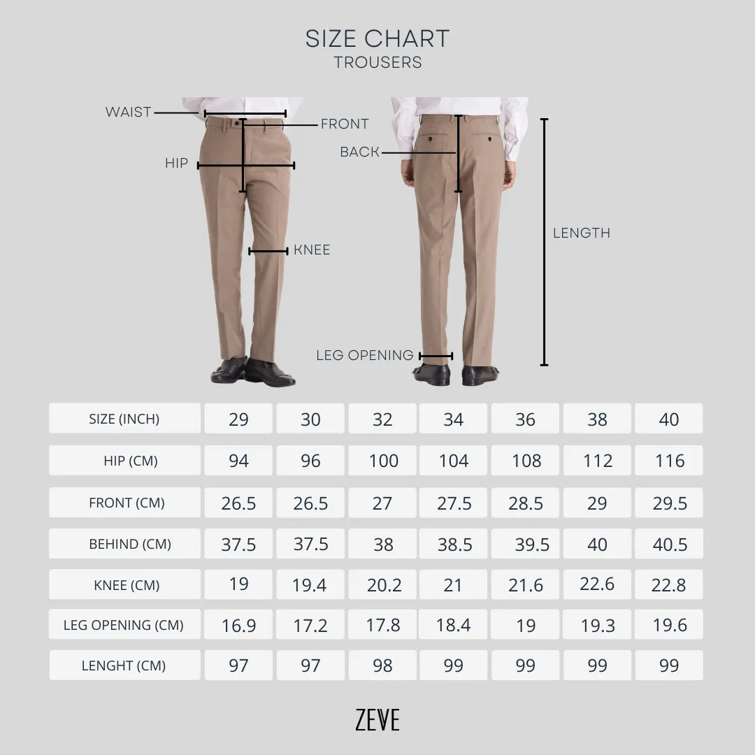 Trousers With Belt Loop - Light Brown Plain (Stretchable)