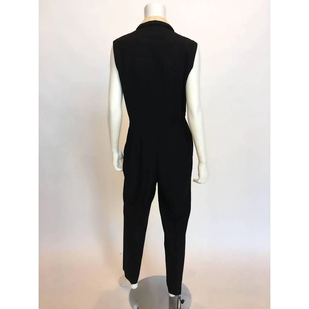 VERSACE Black Pin-Striped Jumpsuit | EU 44 - US 12