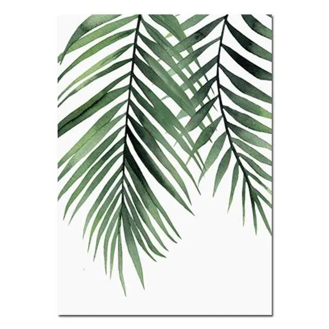 Watercolor Plant Leaves Canvas Poster