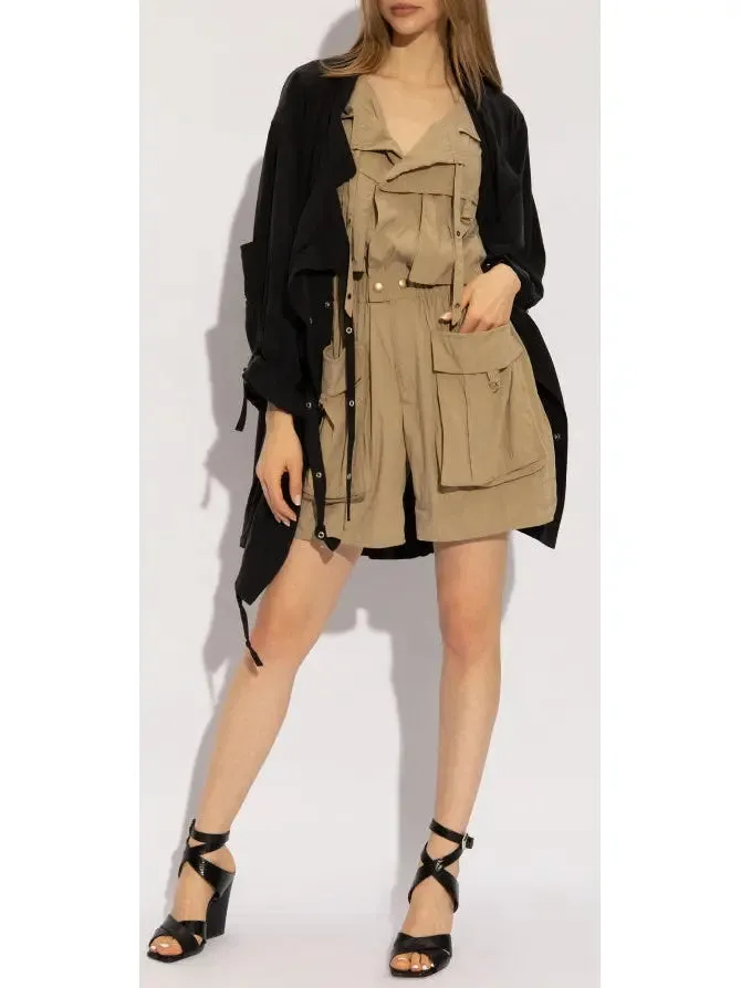 Women’s Cargo Short Jumpsuit in Khaki