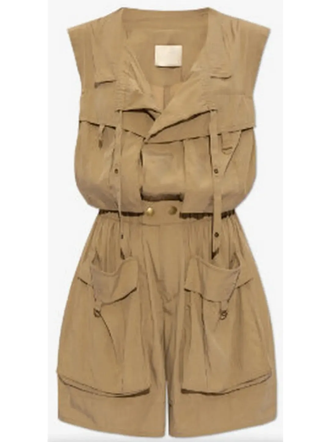 Women’s Cargo Short Jumpsuit in Khaki