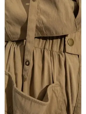 Women’s Cargo Short Jumpsuit in Khaki