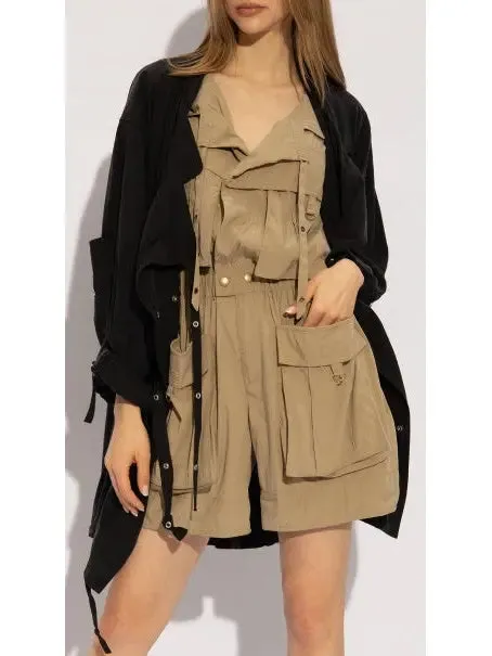 Women’s Cargo Short Jumpsuit in Khaki